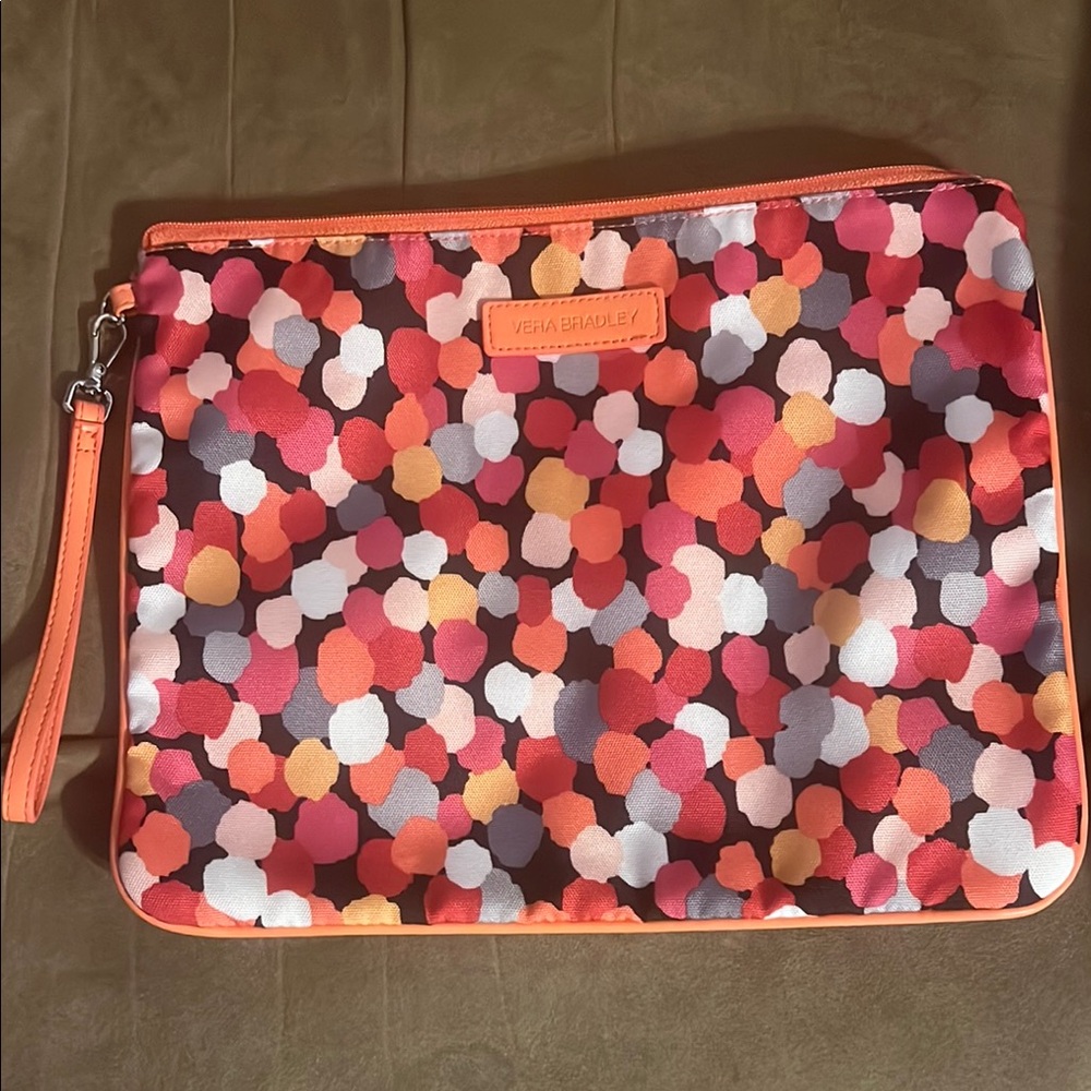 Vera Bradley Pink  and Orange Clutch with Confetti Design
